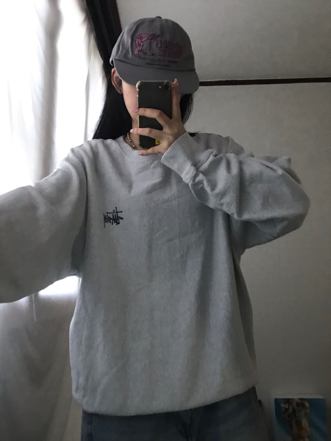 스투시 멜란지 빅로고 맨투맨 상품이미지3