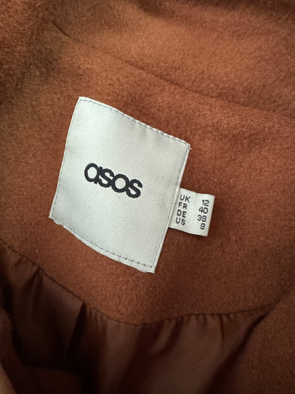 여성 아소스 Asos 벨티드 라나 울 코트 S 브라운 상품이미지4