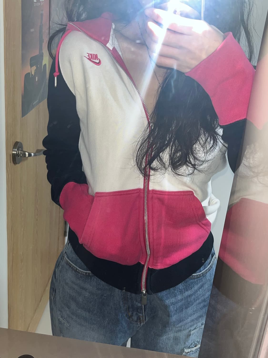 나이키 Y2K 핫핑크 투웨이 후드집업 상품이미지1