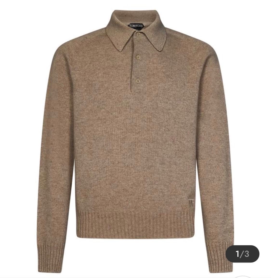 [50] 톰포드 베이지 캐시미어 폴로 니트 상품이미지2