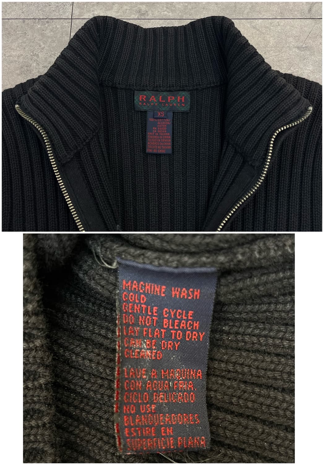 랄프로렌 니트 집업 블랙 XS #csz2956 상품이미지4