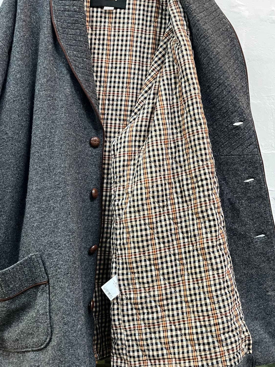 Daks 닥스 울 가디건 퀼팅 체크 아우터 L 상품이미지5