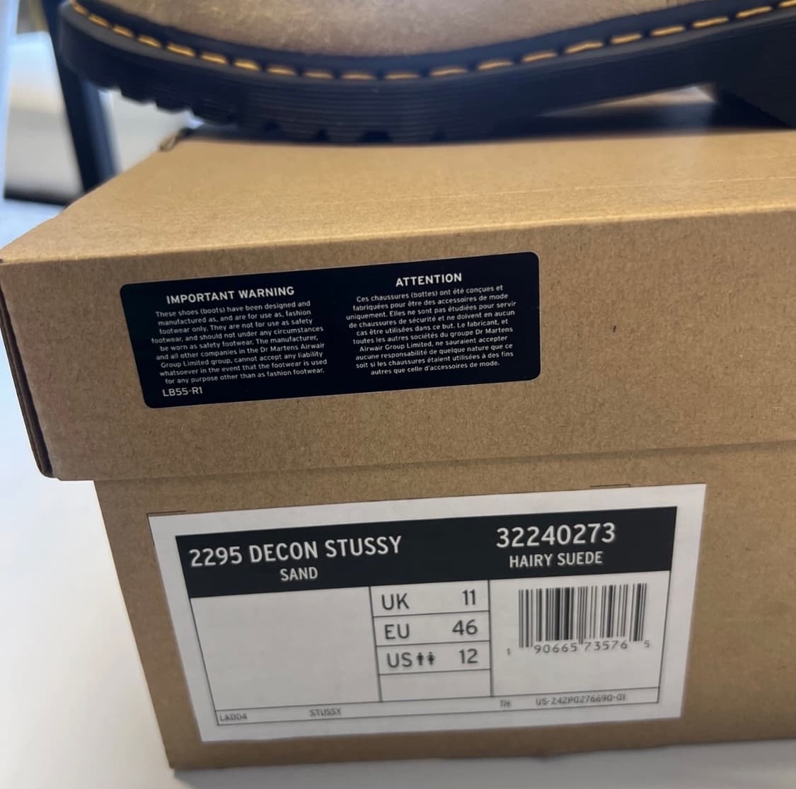 스투시 x 닥터마틴 2295 데콘 스웨이드 부츠   US 12 상품이미지3