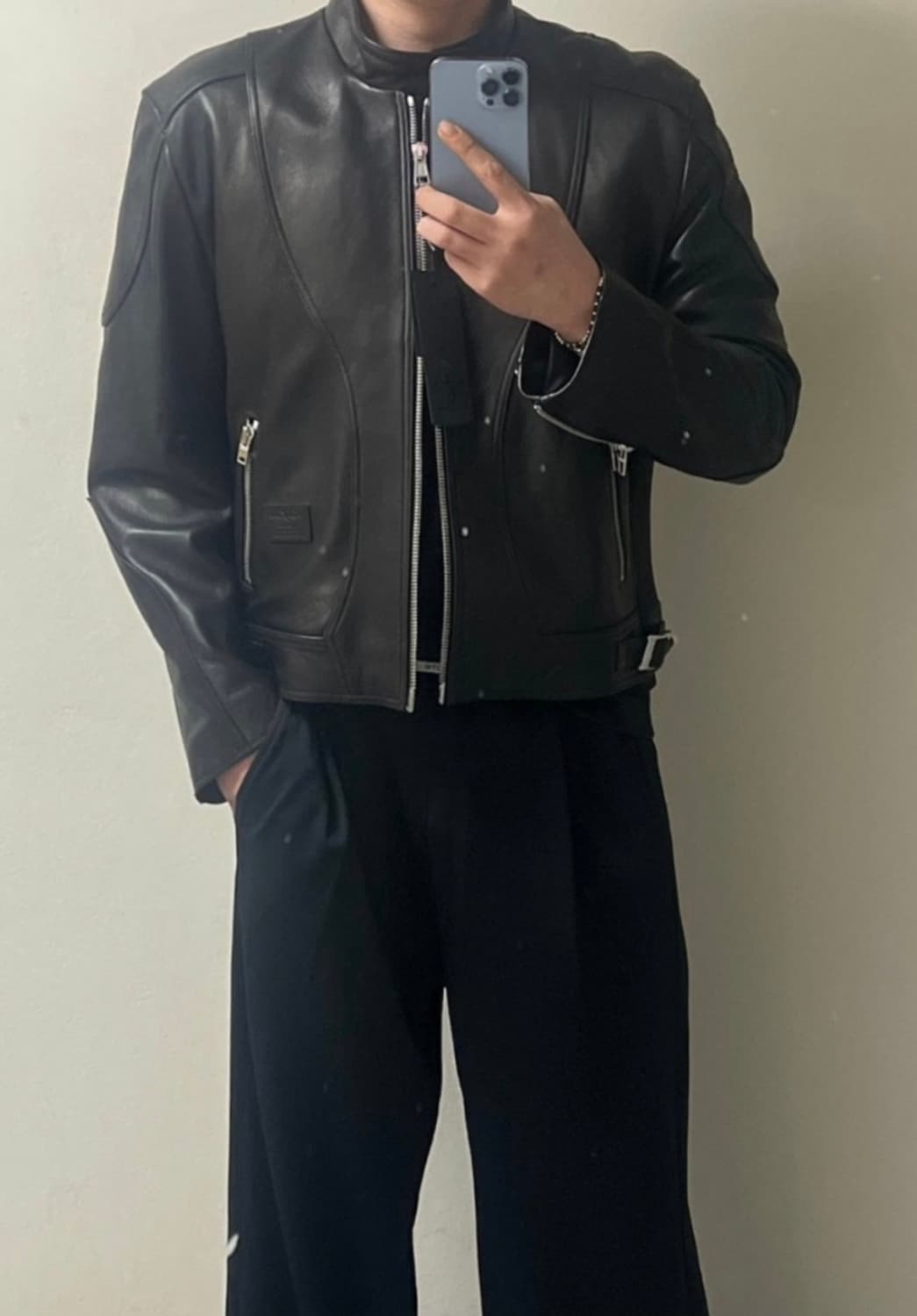 느와르 라르메스 블랙라벨 가죽버서커자켓 48사이즈 상품이미지1