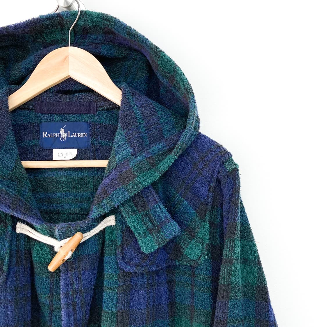 폴로 랄프로렌 블랙 와치 타탄 체크 타월 더플 코트 상품이미지4