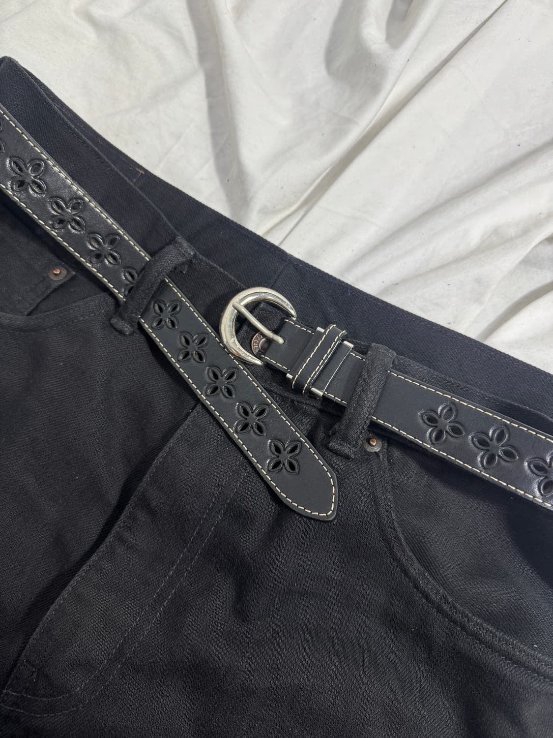 빈티지 펀칭 레더 벨트 상품이미지4