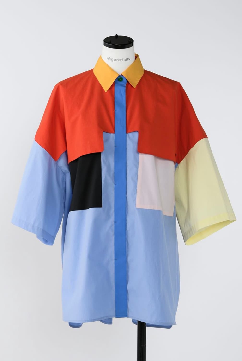 Nagonstans 컬러 블록 반팔 셔츠 새상품M 상품이미지7