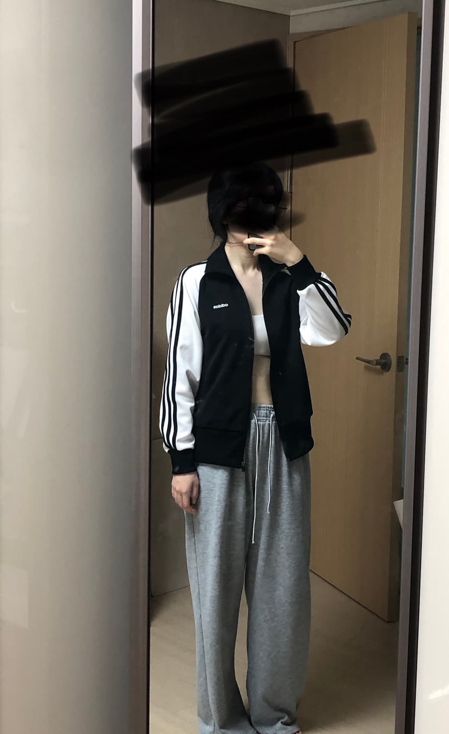 M 검흰 아디다스 집업 져지 자켓 상품이미지9