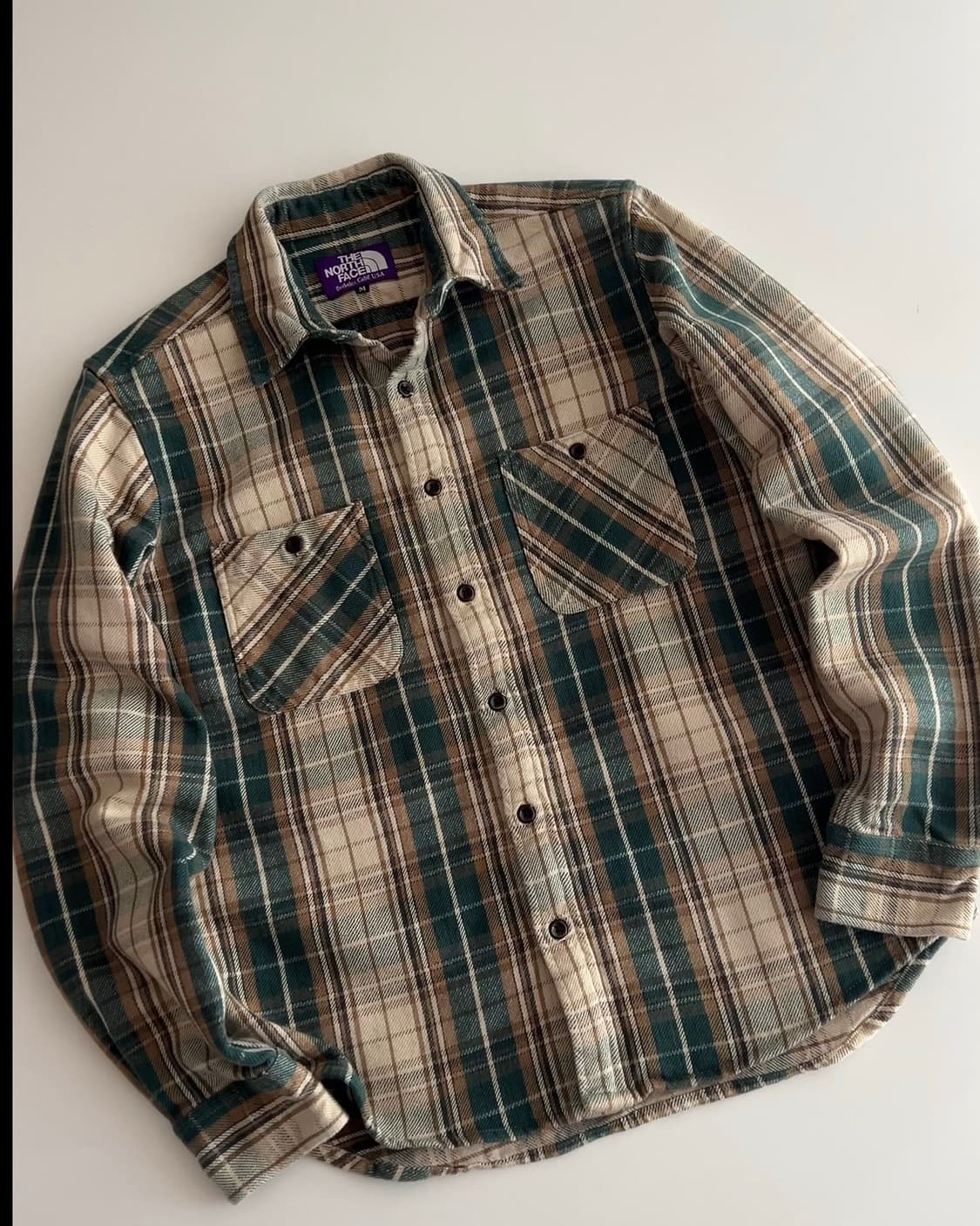 노스페이스 퍼플라벨 투포켓 체크셔츠 m 상품이미지3