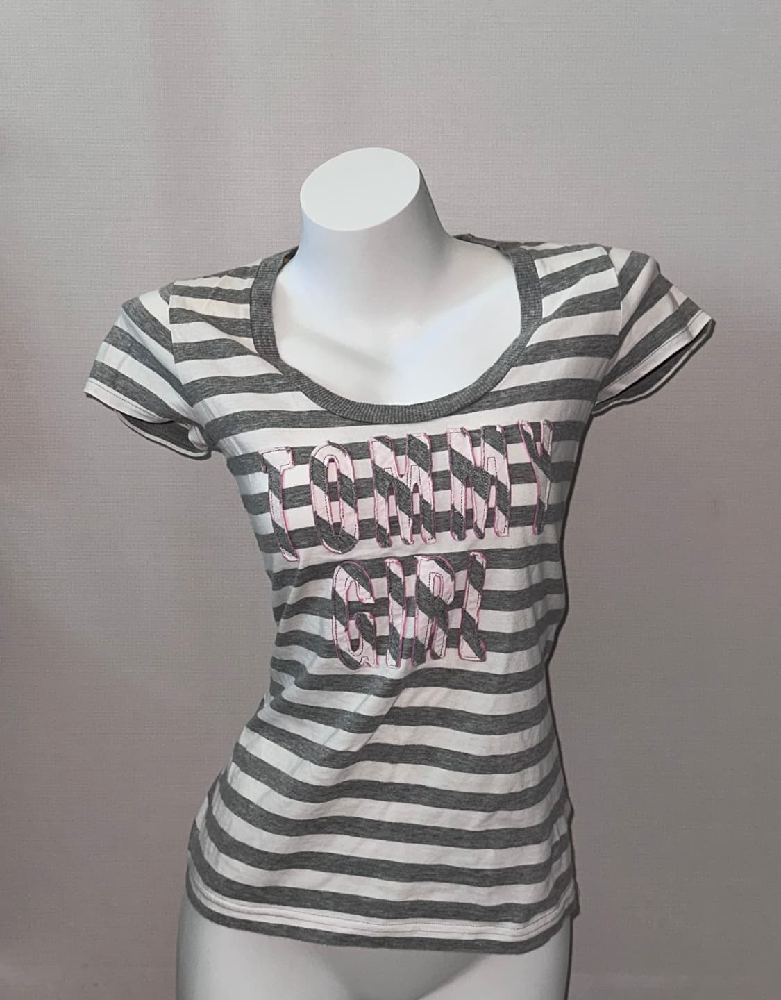 타미 스트라이프 빈티지 반소매 티 상품이미지1