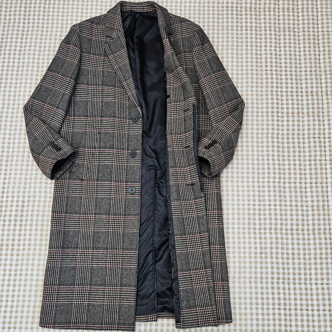 커스텀멜로우 롱 체크 코트 난자100 상품이미지6