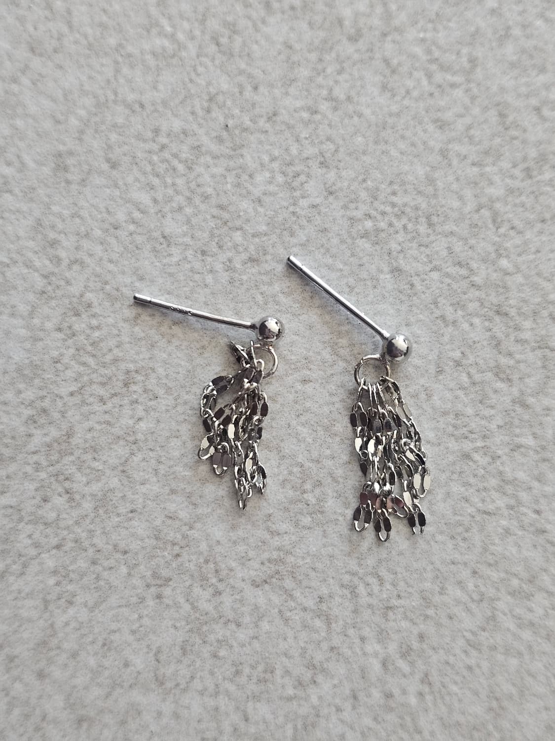 실버 드롭 체인 귀걸이 새상품 상품이미지2