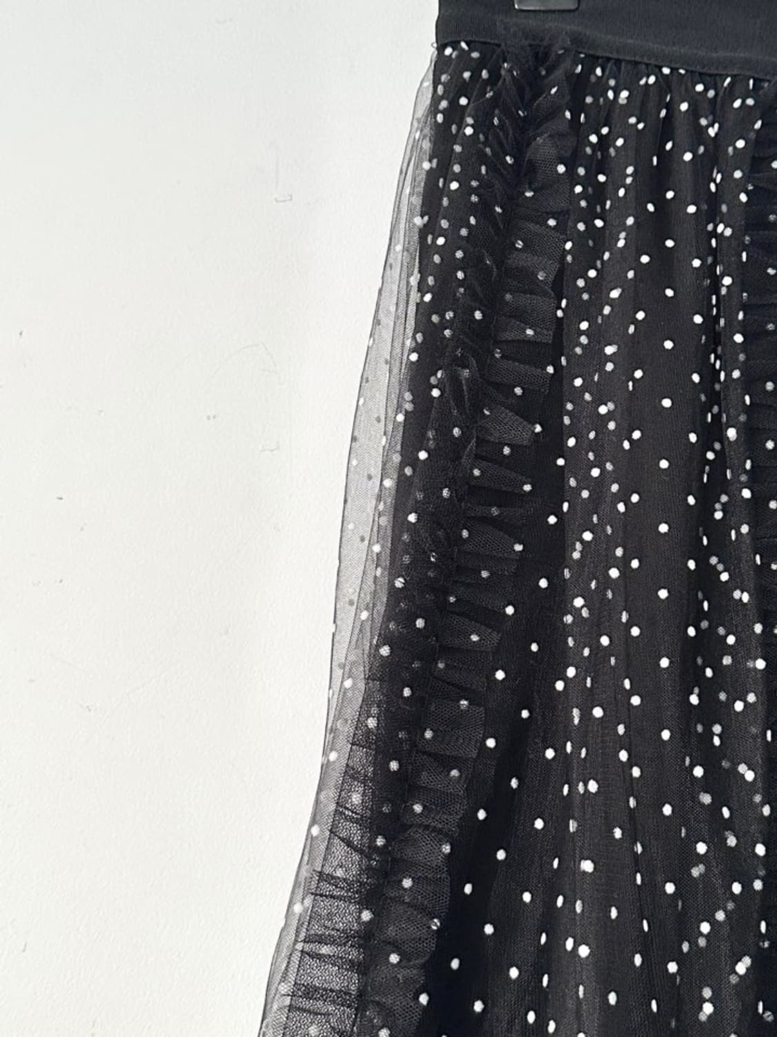 Dot frill can can sha skirt / black 상품이미지9