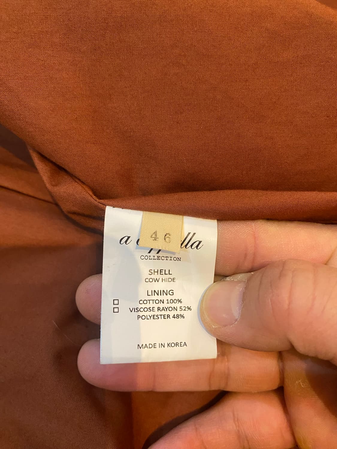 아카펠라클로딩 A-2 46 카우하이드 상품이미지5