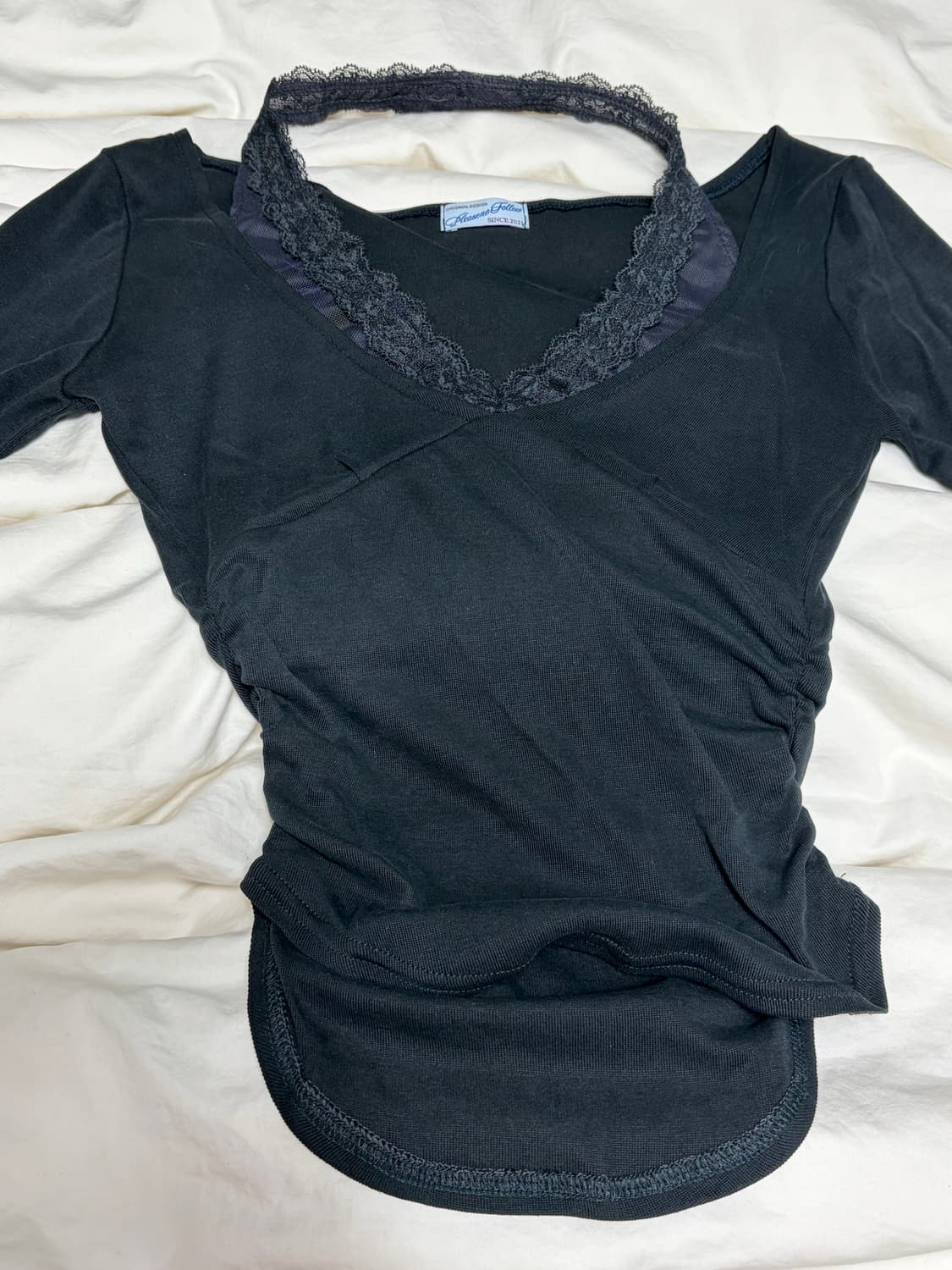 플리즈 노 팔로우 아멜리아 레이스 홀터 롱 슬리브 탑 상품이미지2