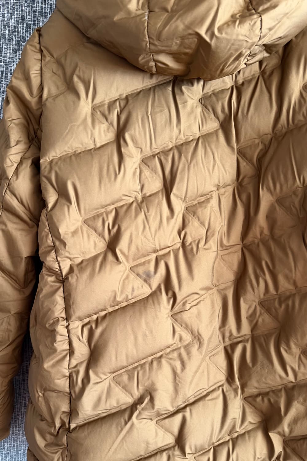 자바손 다운 경량 패딩 점퍼 카멜 브라운 후드 다운 자켓 L사이즈 여행 상품이미지9