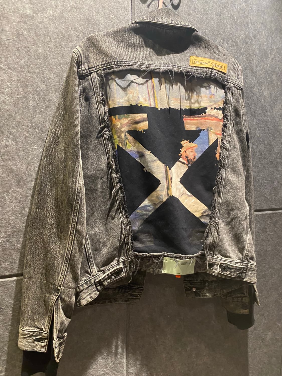 Off White art piece denim jacket M black 상품이미지3