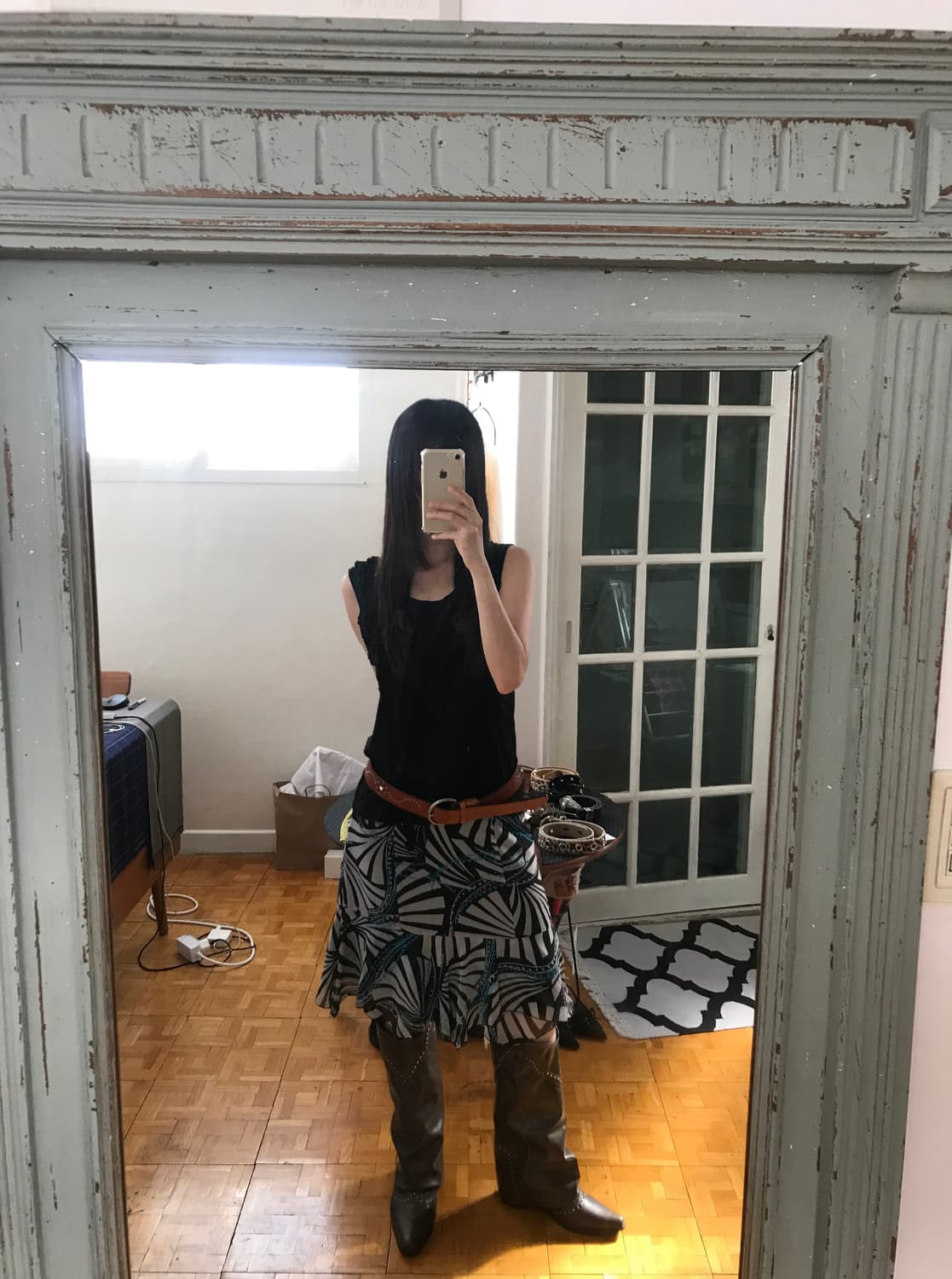 vintage pattern skirt 상품이미지1