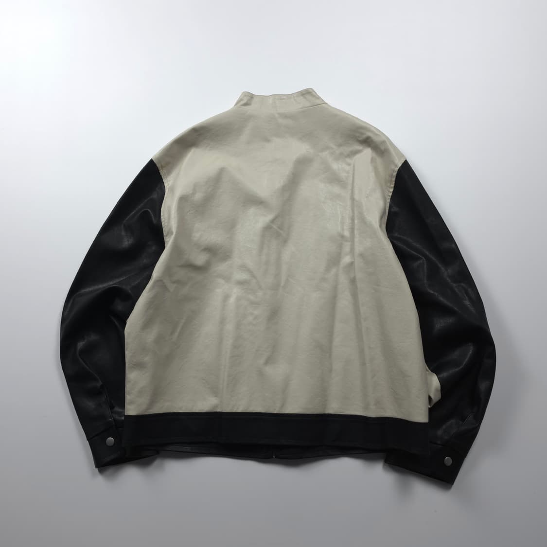 빈티지 카페레이서 배색 레더 바이커 자켓 (L) 상품이미지2