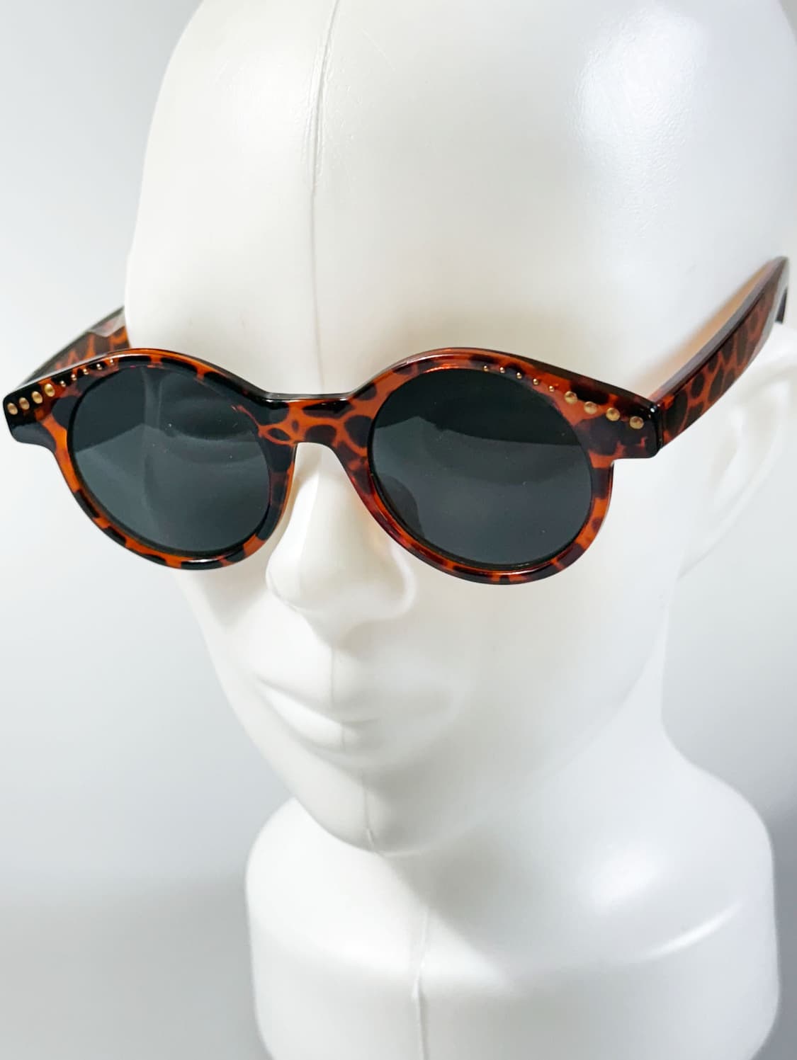 90s 토터스쉘 볼드 라운드 뿔테 빈티지 선글라스 상품이미지8