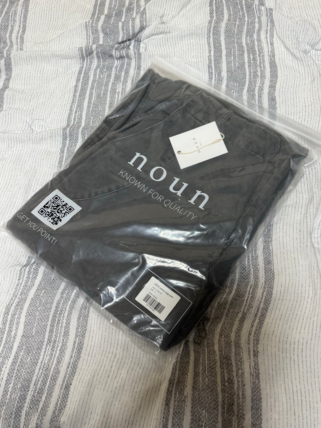 (1, 새상품) 노운 워시드 카고 팬츠 차콜 상품이미지3