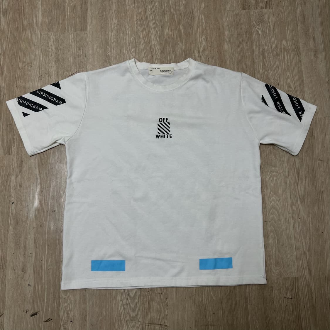 오프화이트 백프린팅 빅로고 반팔티 M  상품이미지3