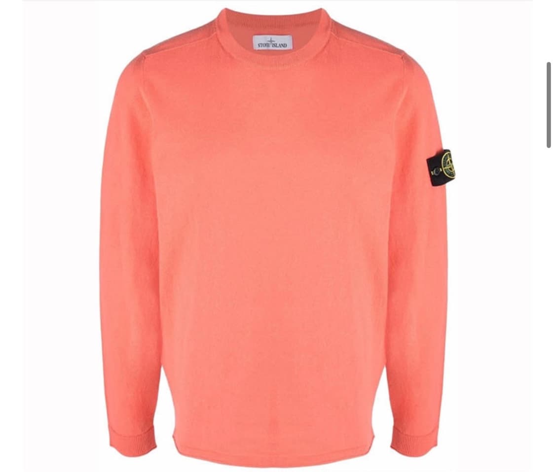 새상품(S)스톤아일랜드 와펜 패치 크루넥 니트 코랄 상품이미지5