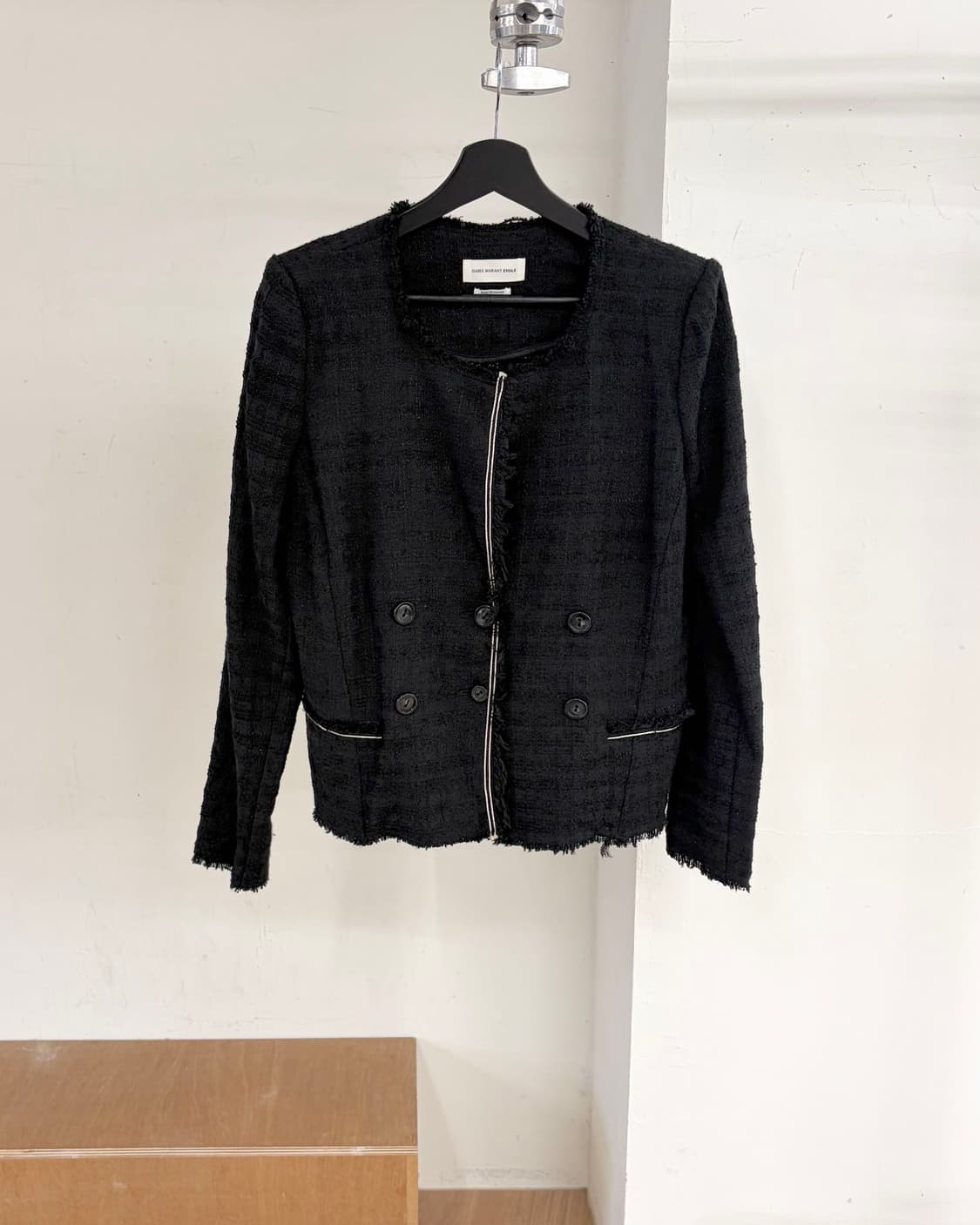 이자벨 마랑 에뚜왈 검정 더블 브레스티드 트위드 자켓  상품이미지1