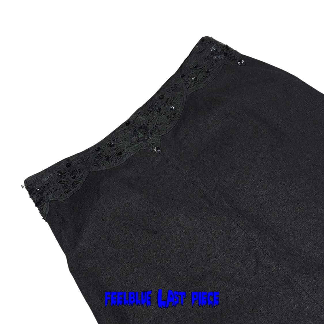 goth fairy Black Linen Midi Skirt 상품이미지5