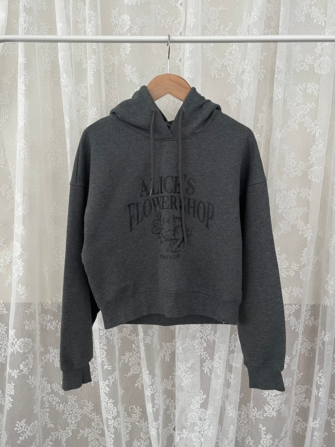 S) 플라스틱 아일랜드 토끼 크롭 후드 차콜 상품이미지1