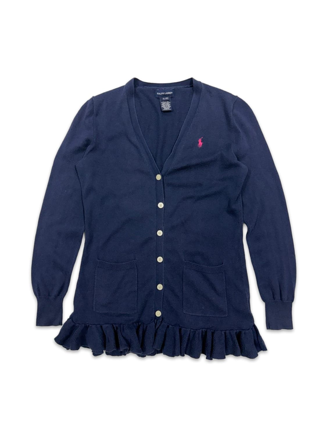빈티지 랄프 로렌 네이비 프릴 가디건 상품이미지1