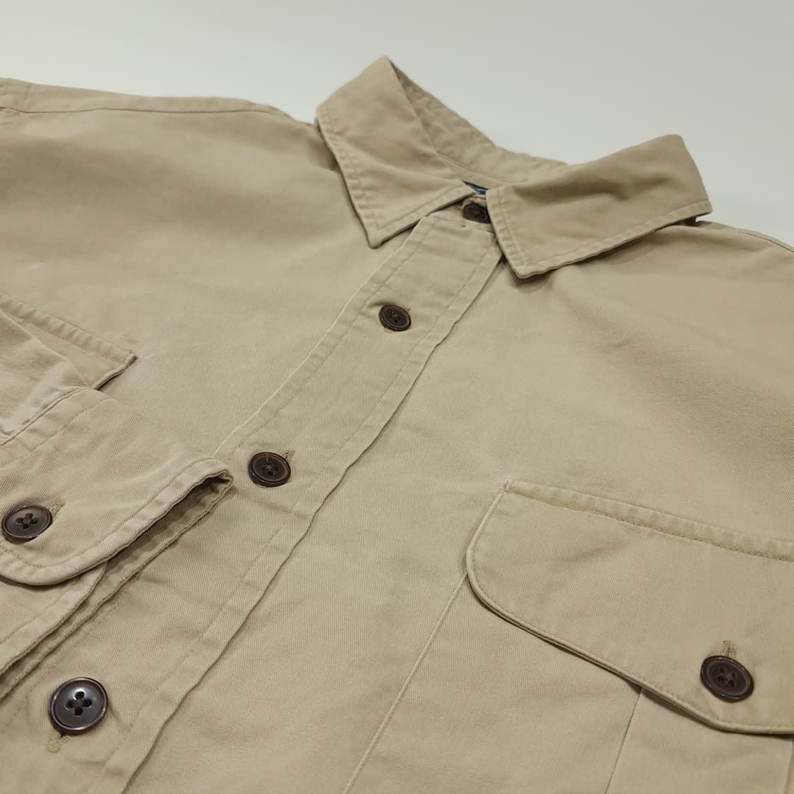 CL848 L 폴로 90s 엘보우 패치 베이지 헌팅 셔츠 남방 상품이미지4