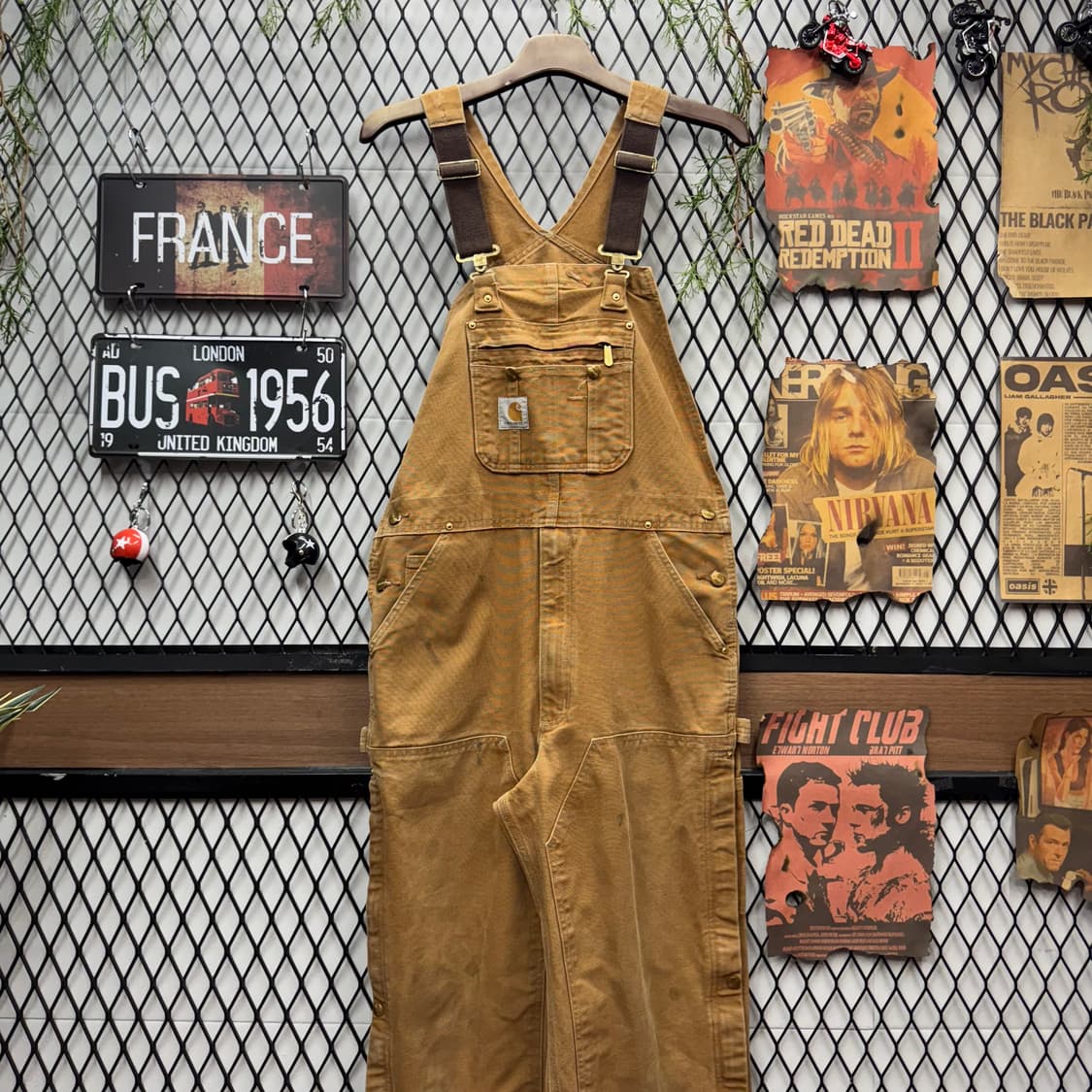 칼하트 오리지널 워크웨어 오버롤 멜빵 밑단 지퍼 포인트 브라운 상품이미지1