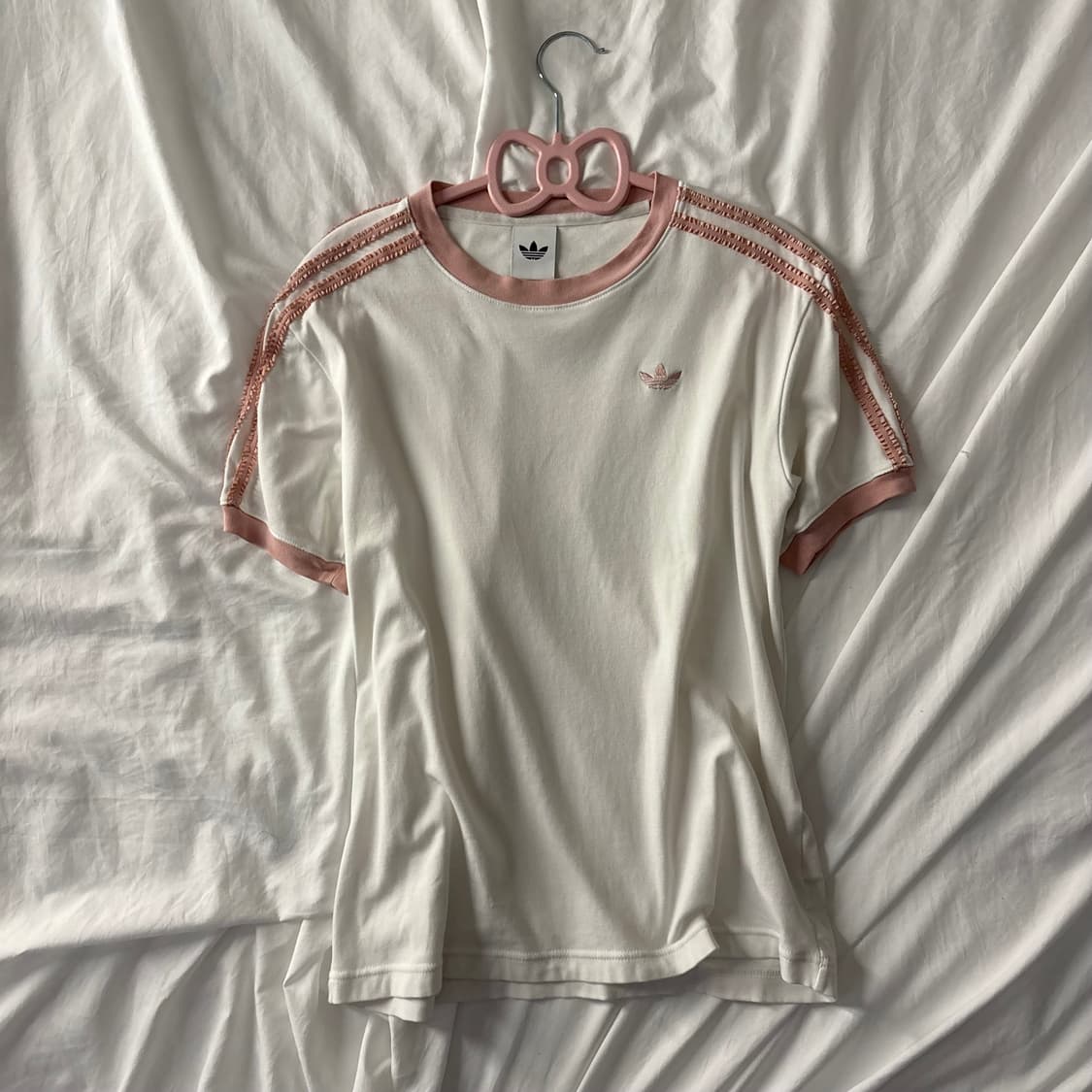 아디다스 화이트 핑크 발레코어 반팔 상품이미지1