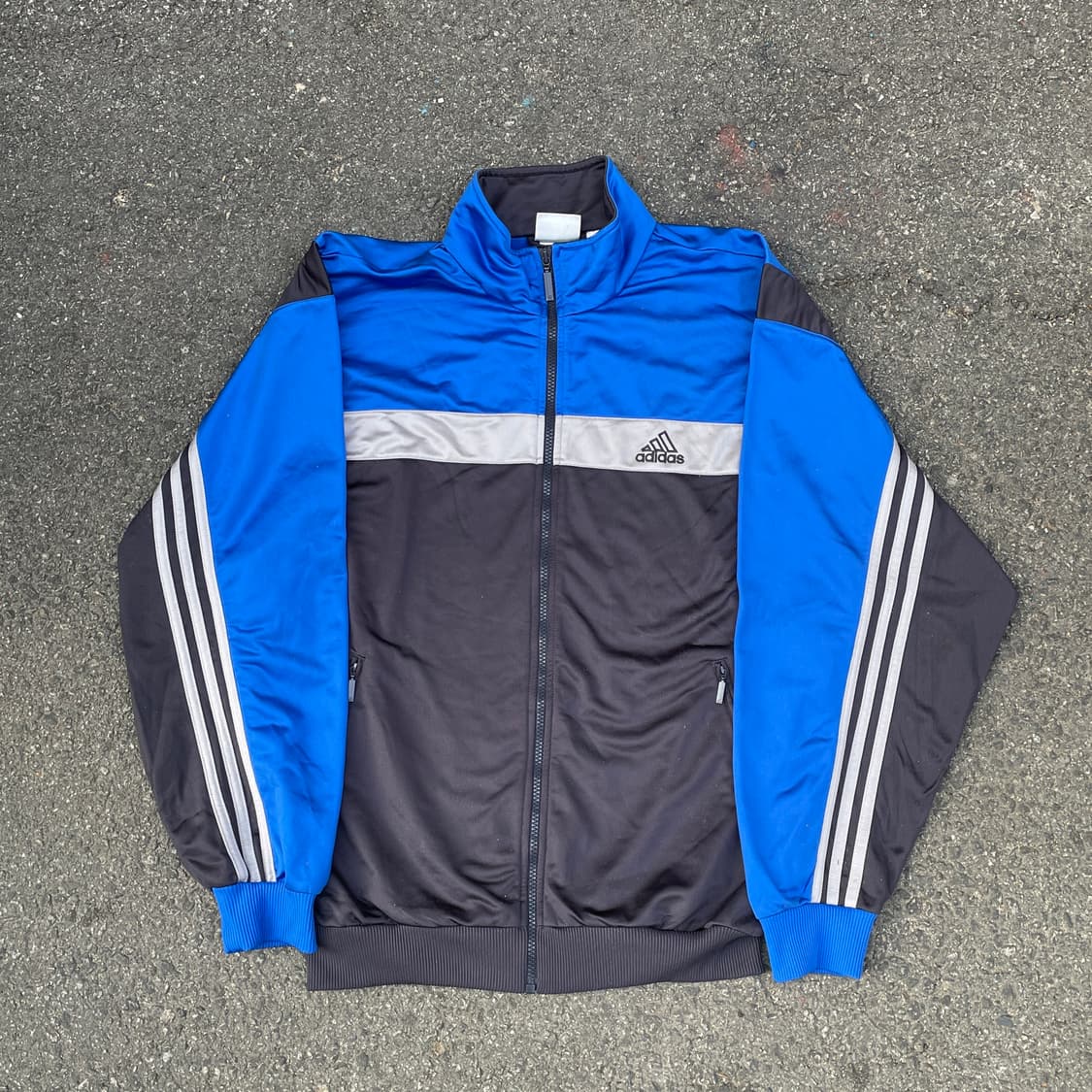 90s 아디다스 배색 올드스쿨 오버핏 빅로고 져지 트랙탑 XL 상품이미지3