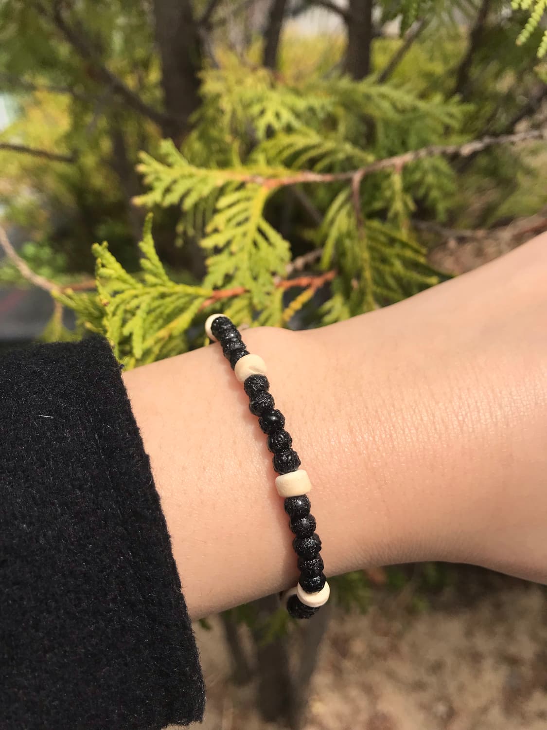 빈티지 블랙 우드 비즈  팔찌 상품이미지2
