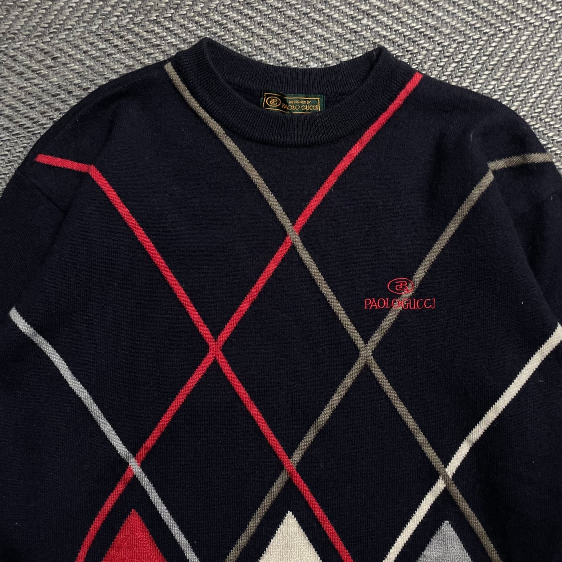 Paolo Gucci 아카이브 아가일 패턴 크롭 니트o 6155 상품이미지4