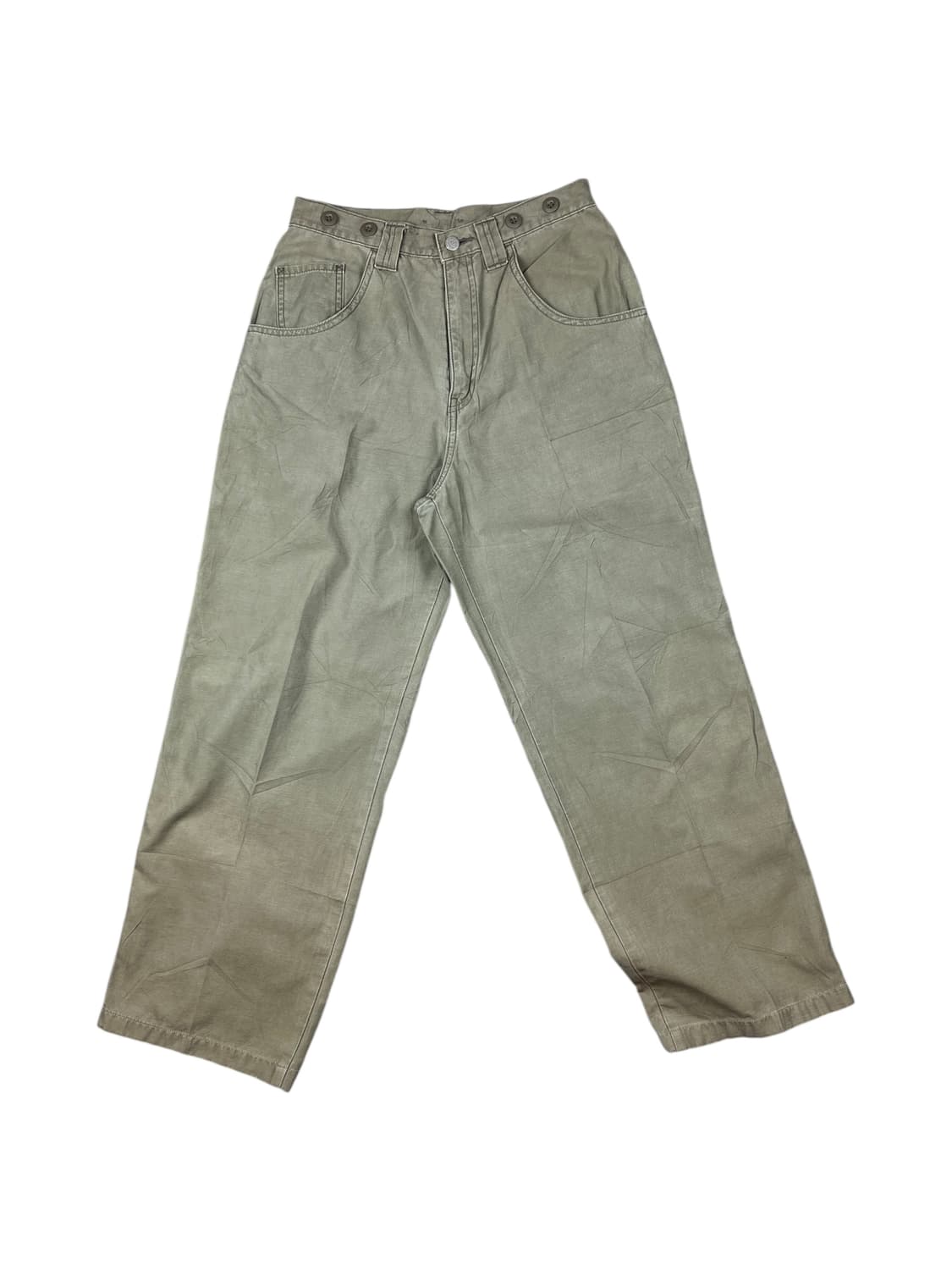 P035 빈티지 JPN 카키색 면바지 S 상품이미지1