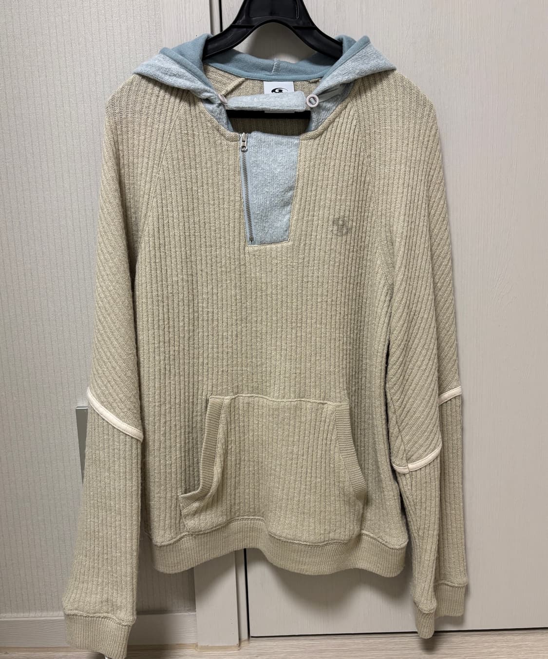 산산기어 리브드 니트 후디 베이지 1사이즈 상품이미지3