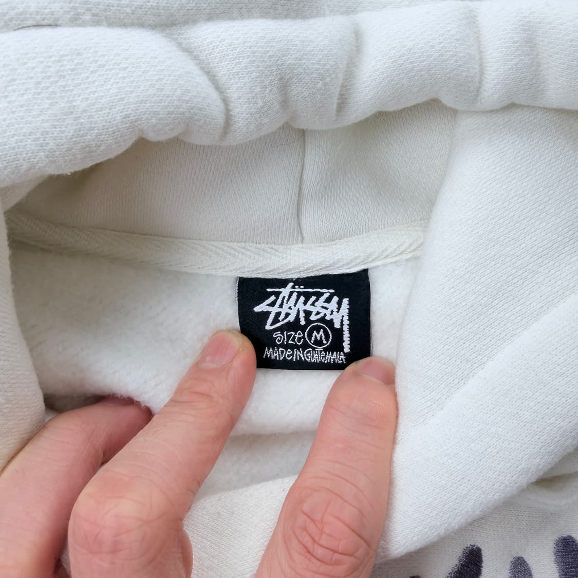 스투시 빅 스톡로고 화이트 후드티셔츠 상품이미지4