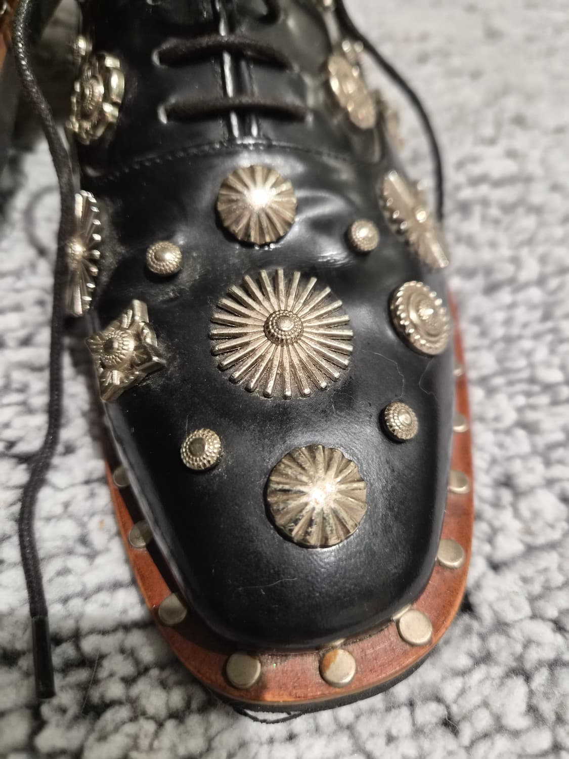 리얼 핸드메이드 스터드 장식 옥스포드화 상품이미지2