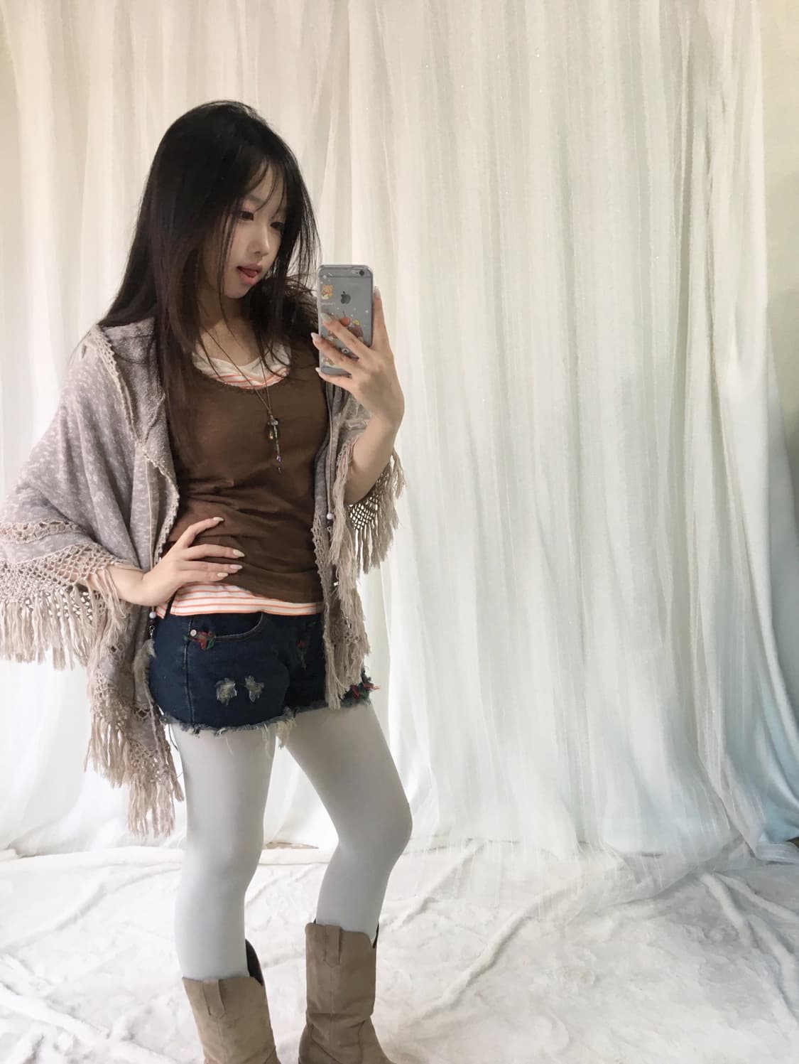 빈티지 여름 케이프 데일리 히피 코디세트 상품이미지2