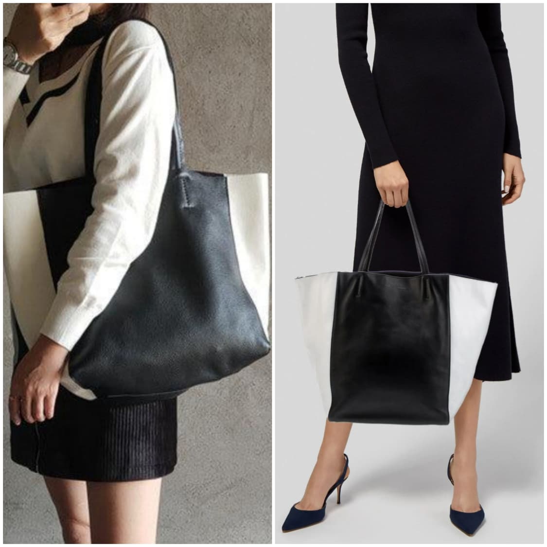 [정품] 셀린느 펜텀 카바스 블랙/화이트 쇼퍼백 상품이미지10