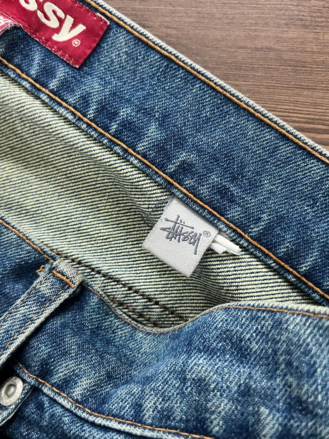 Stussy 스투시 버튼플라이 레귤러핏 연청 데님 팬츠 상품이미지8