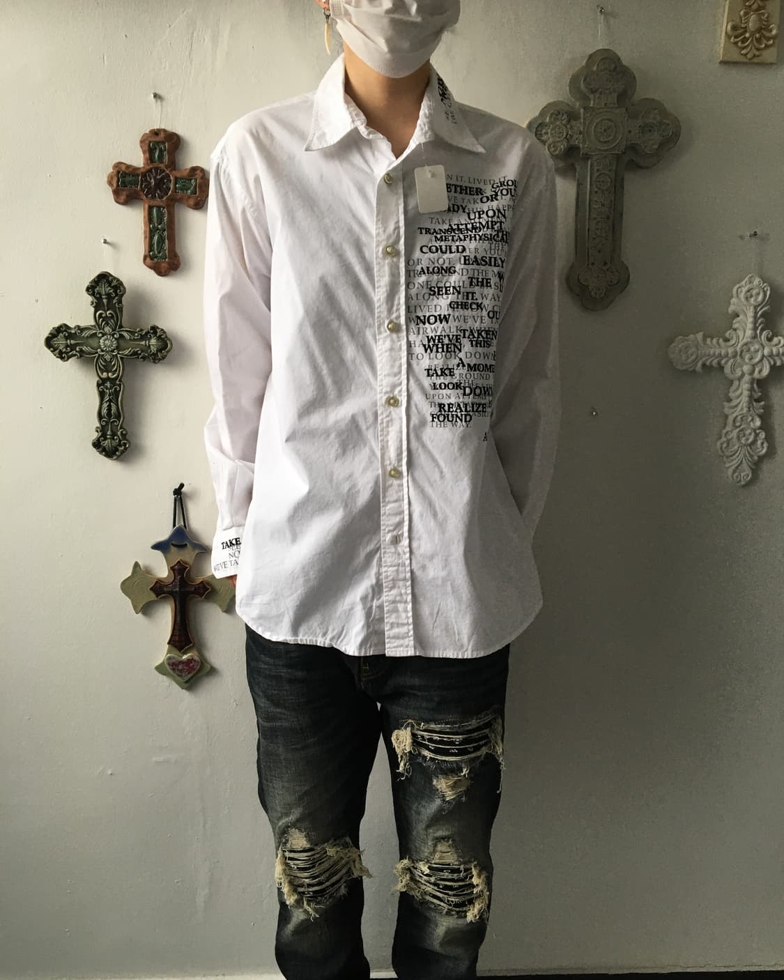 Lettering printing shirt 상품이미지1