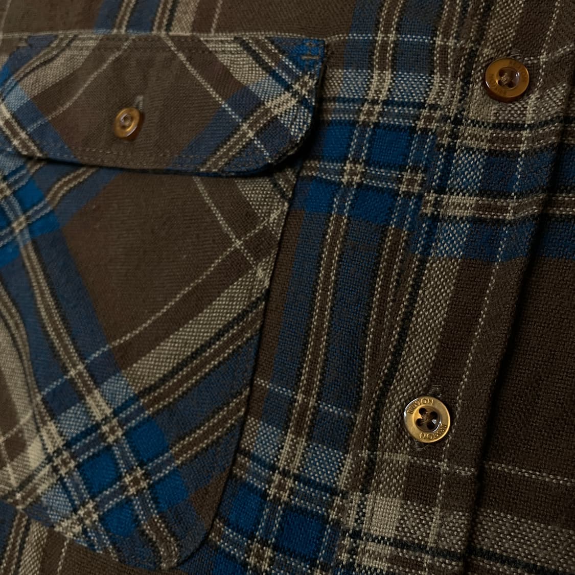 [M] 브릭스톤 플란넬 긴팔 체크 셔츠 브라운 상품이미지4