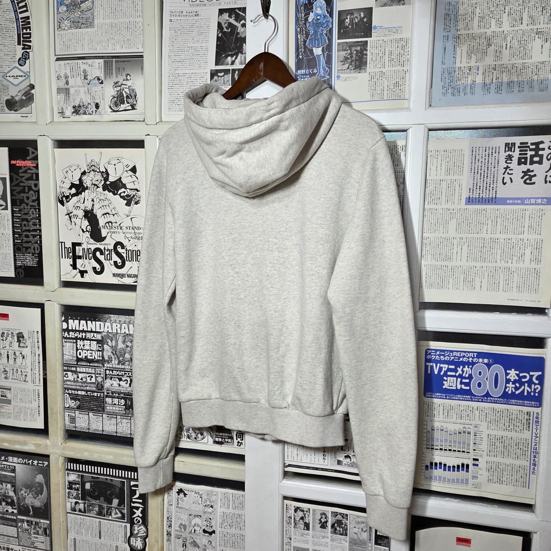 폴프랭크 멜란지 백 프린팅 후드집업 상품이미지5