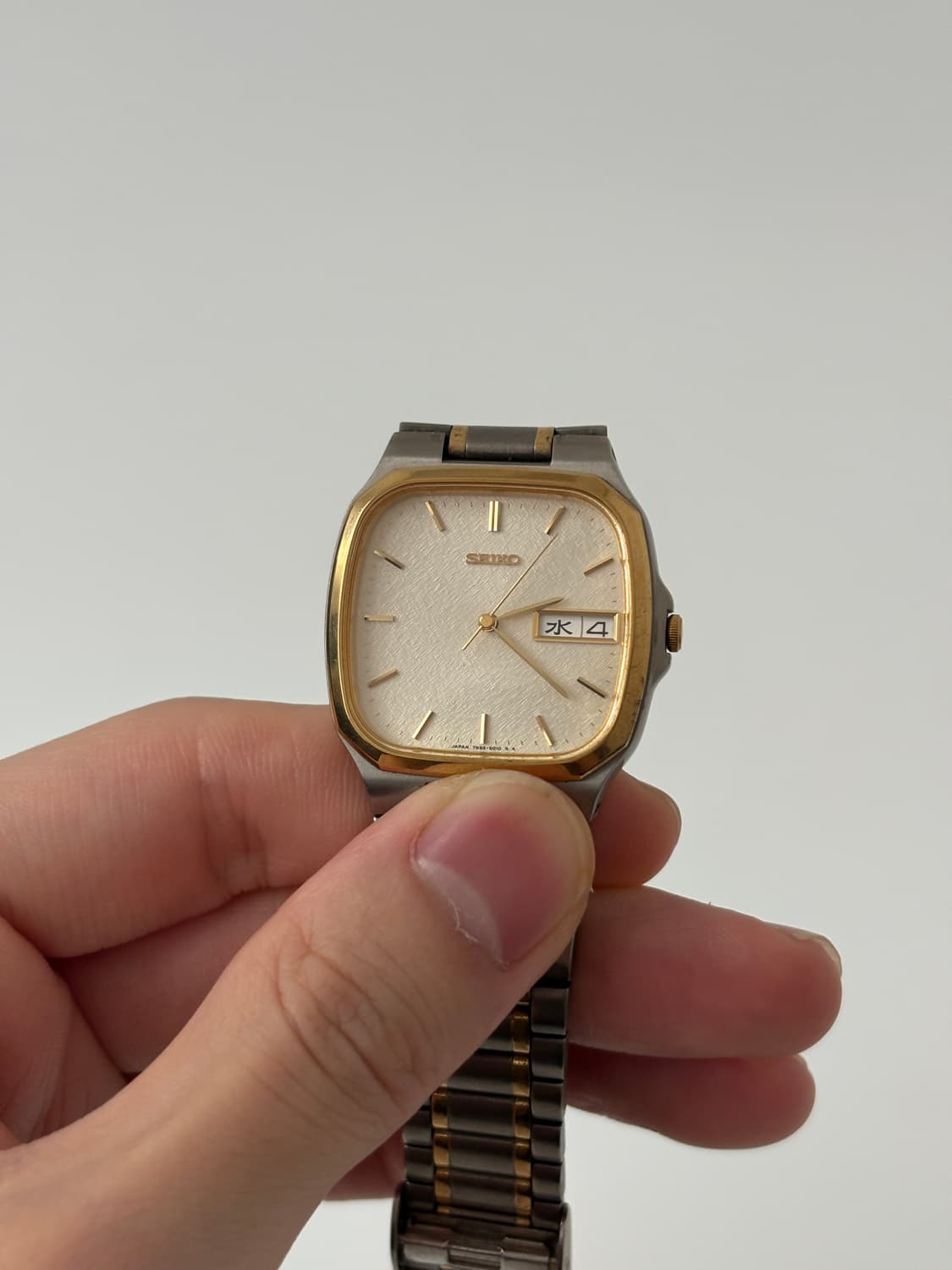1990s Texture Titanium Square Quartz 상품이미지2