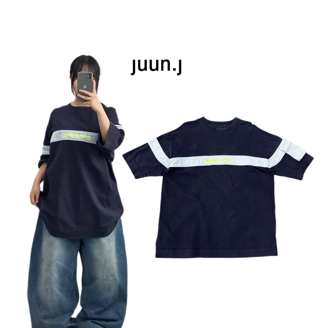 준지 리플렉티브 오버핏 반팔 티셔츠 상품이미지1