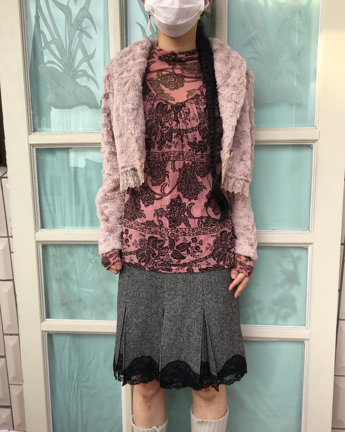 Axes femme lace trimming fake fur jacket 상품이미지7